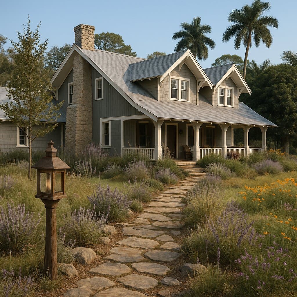 Rustic landscaping style transformation